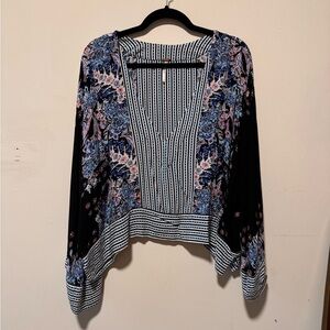 Free people floral stripe blouse
